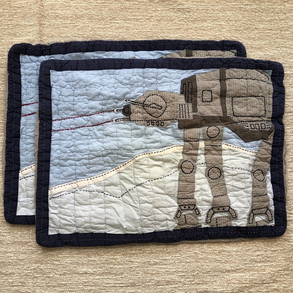 Pottery Barn Kids Star Wars AT AT All Terrain Armored Transport Shams Set of Two